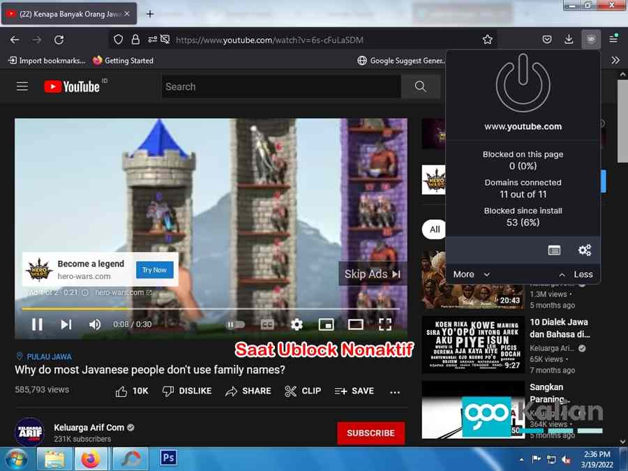 cara menghilangkan iklan youtube di firefox