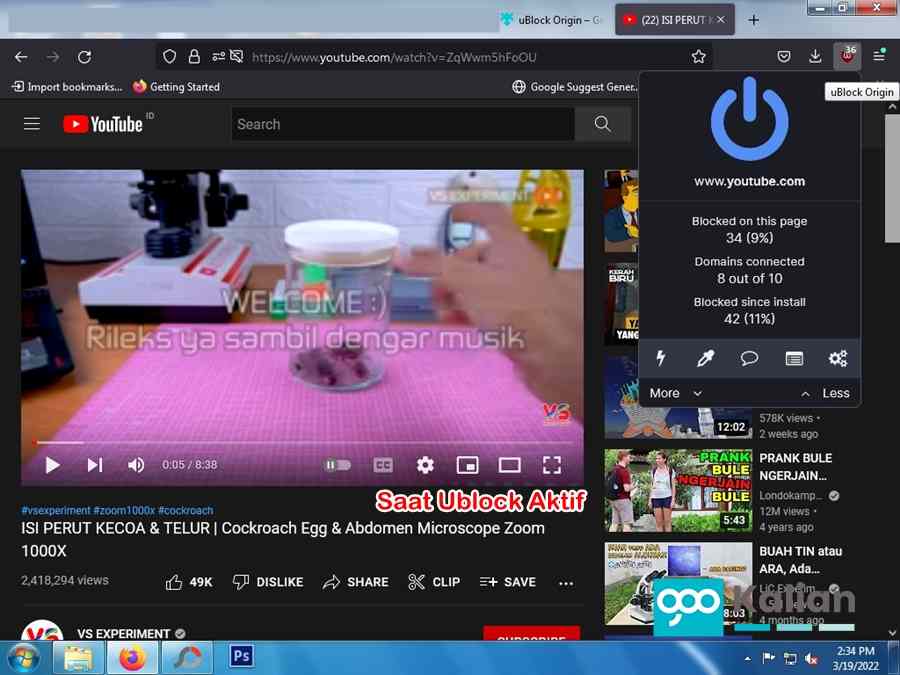 cara menghilangkan iklan youtube di firefox